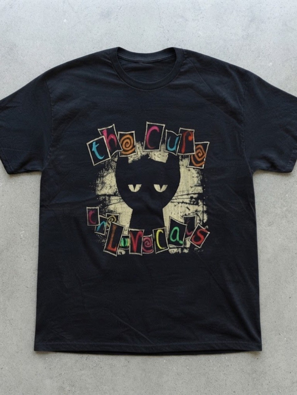 The Cure The Lovecats Black Graphic Tee Gildan T-Shirt